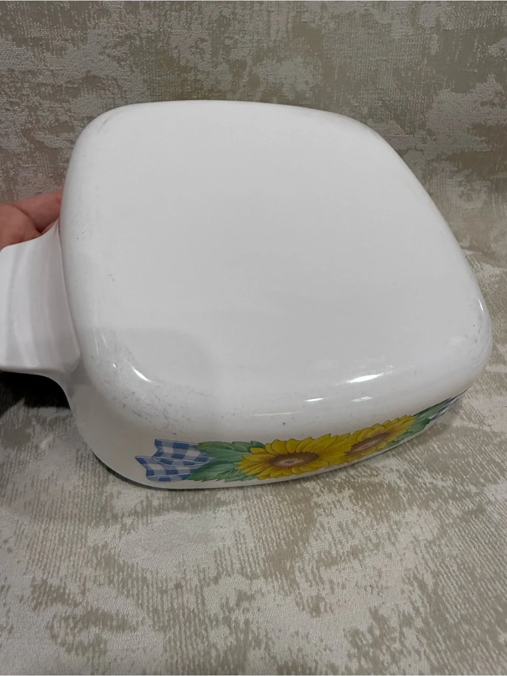 Vintage CorningWare Sunflower Square Casserole w/ Lid 1 qt A-1-B USA Sunsation